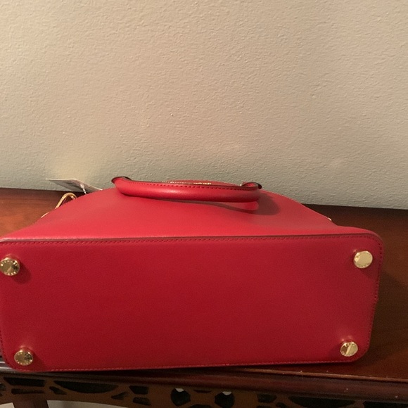 On Sale NWT Michael Kors Red Ladies Large Dome Satchel Leather - Picture 6 of 6